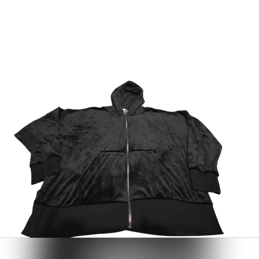 Felina Black Women's Full Zip Velour Hoodie Size XXL EUC